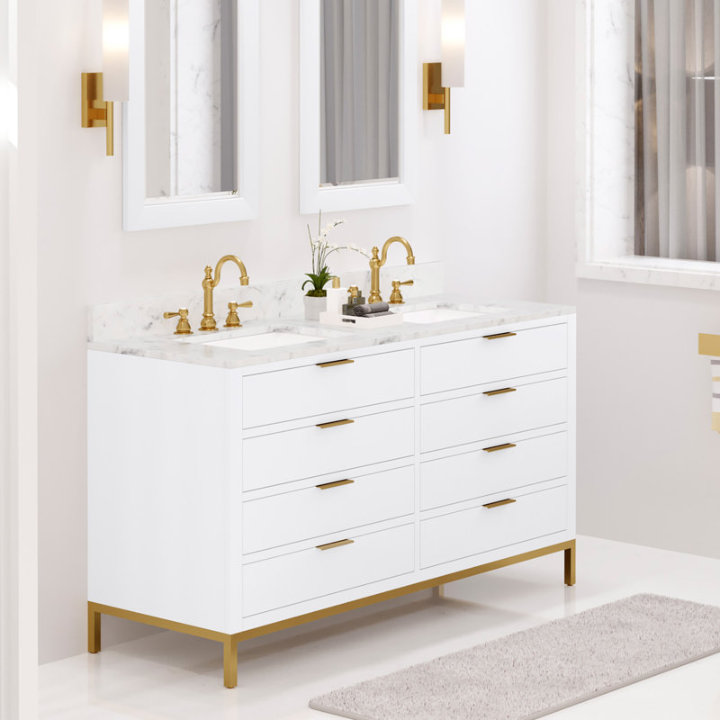 60'' W Double Vanity, Pure White, 60"