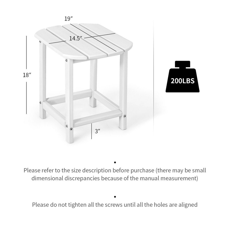 Ambudkar Oval Outdoor Side Table , 19'' in. W 14.5'' in. D, White