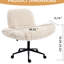 Fauteuil en laine polaire douce et moelleuse, design croisé, 5 hauteurs réglables, couleur crème, pliable et compact, idéal pour les petits espaces, doux et respirant.