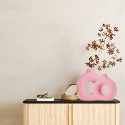 Vase à fleurs, vase à fleurs, vase en céramique pour la décoration intérieure, ensemble de 2