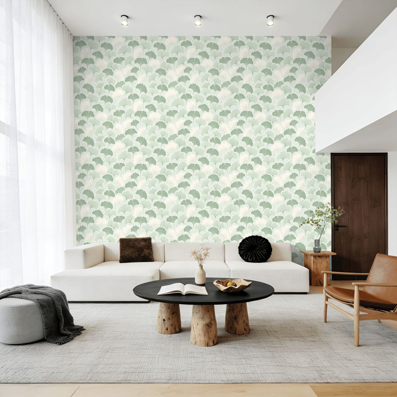 Panneau mural pelez et collez abstrait vert pâle et adhésif abstrait 23,6 "x H 118" auto-adhésif, 117.96" L x 23.6" W