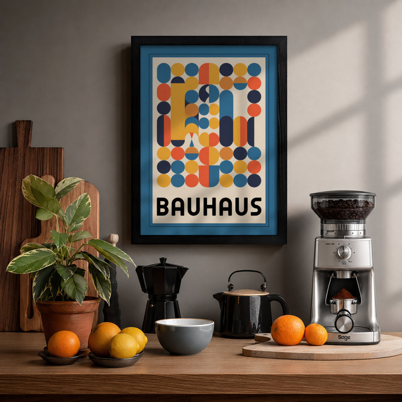 Bauhaus Forms Geometric - Framed Print, A1 - 84.1 x 59.4 cm, Black