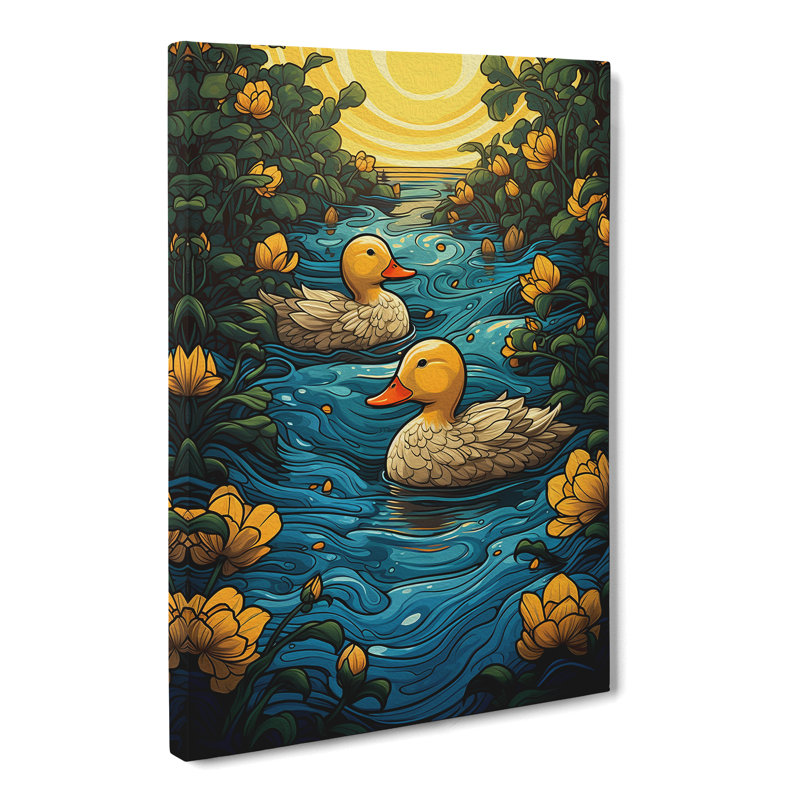 Rubber Ducks Nouveau No.2 - Wrapped Canvas, 76cm H x 50cm W x 3cm D