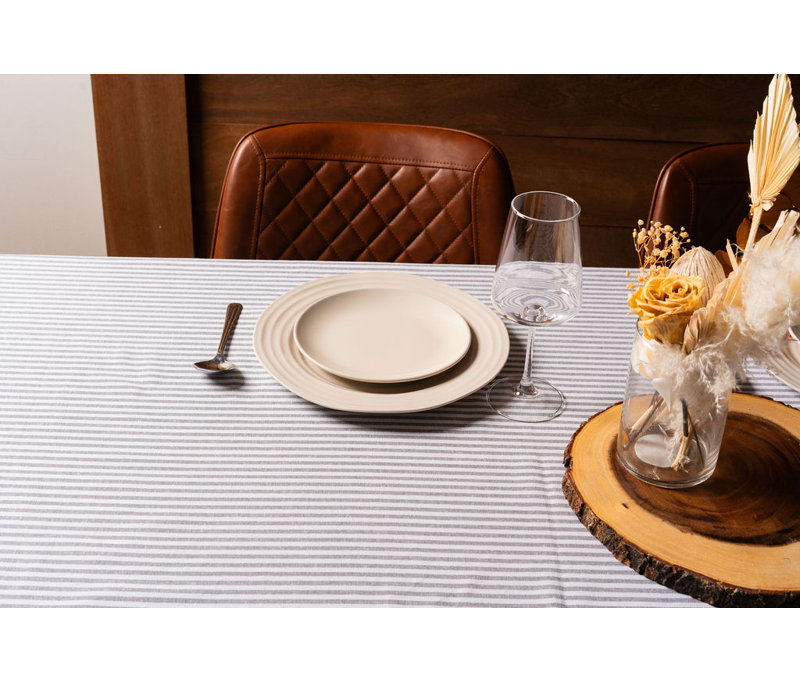 Cotton Bistro Kitchen Tablecloth Collection for Everyday Dining and Elegant Gatherings, GREY, 54X72