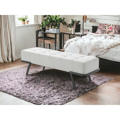 Banc en similicuir taupe et noir de 57 po Kendrix