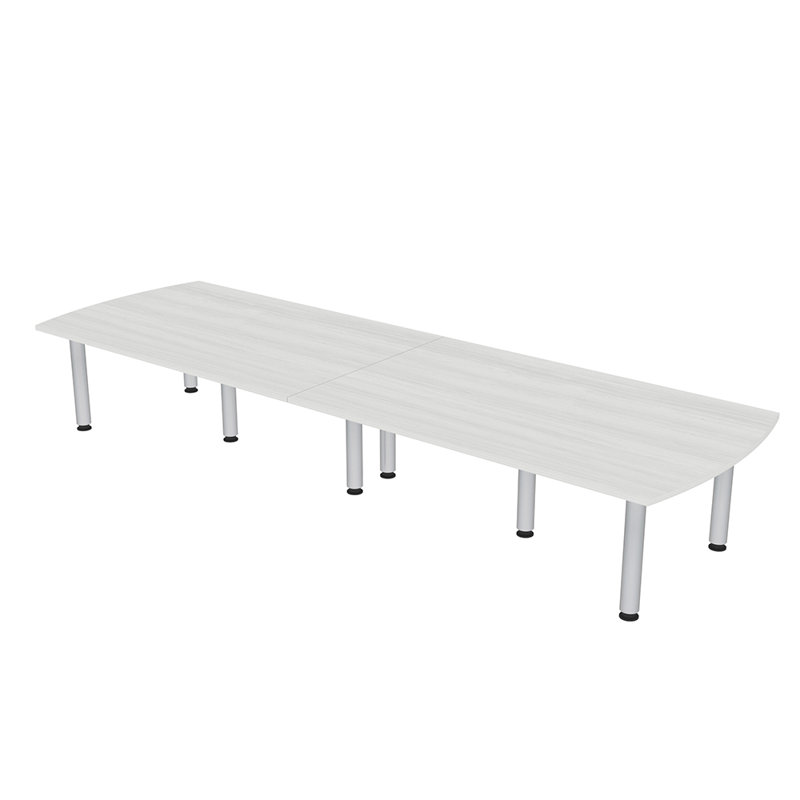 Table de conférence rectangulaire Arc avec pieds, Cyprès blanc, Argent, H 30 po x l 84 po x P 48 po