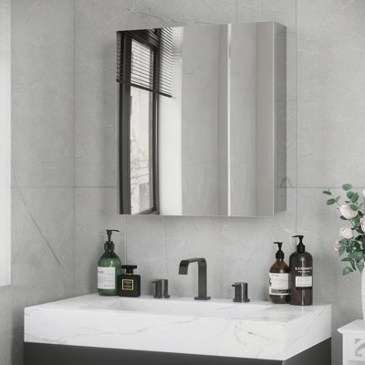 Miroir de salle de bain avec tablettes de rangement, armoire murale de salle de bain