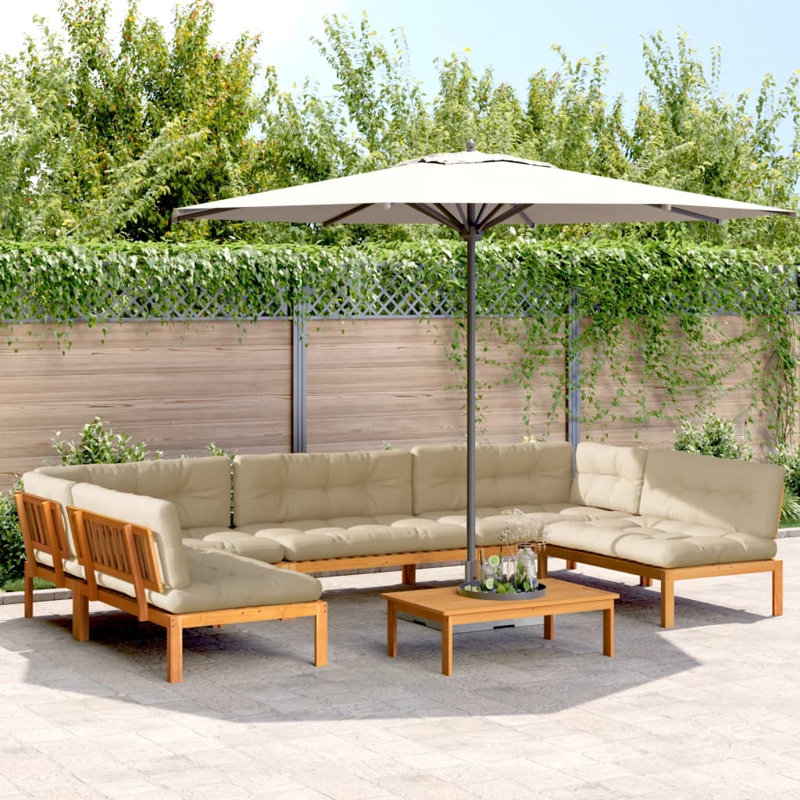 Ensemble de canapé de patio avec coussins 6 pièces Lark Manor, Beige, Marron foncé