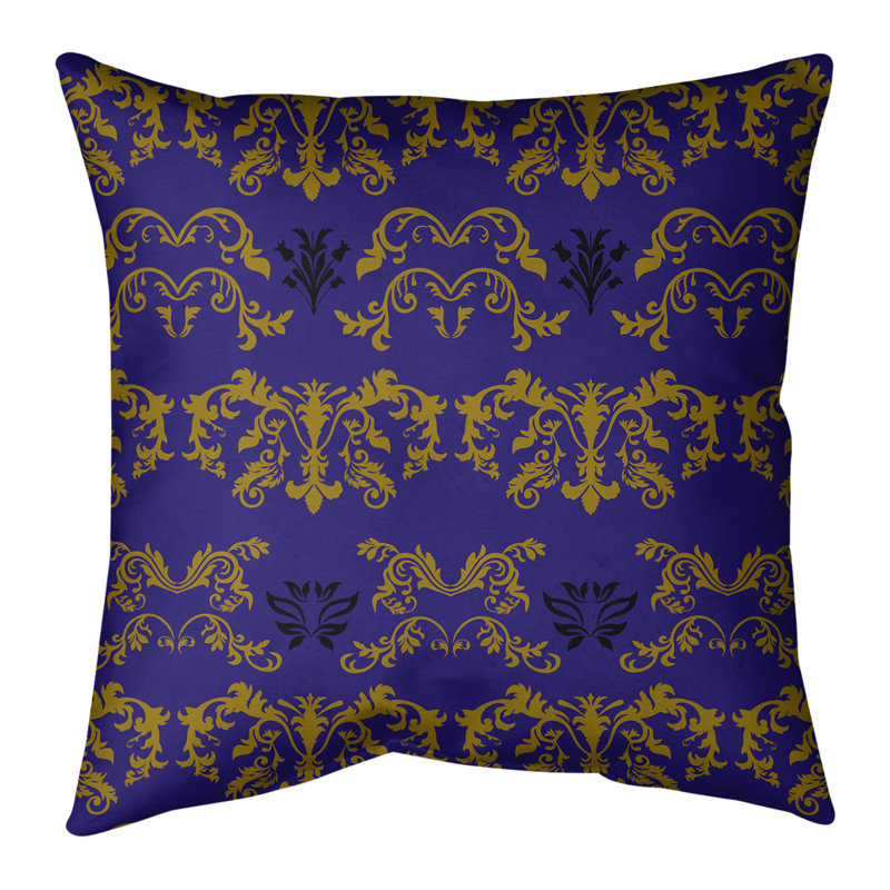 Housse de coussin Baltimore Football Baroque, 26 po x 26 po, Mauve / ambre / noir, Simili daim