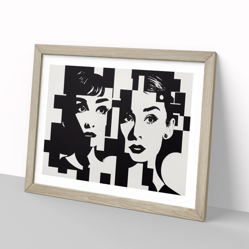 Abstract Women - Framed Print, 34cm H x 46cm W x 2cm D, Oak