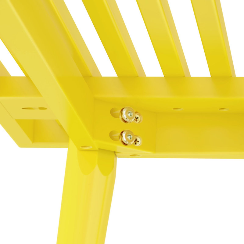 Banc en bois Levitus, Jaune, H 17,5 po x l 56,25 po x P 16,5 po