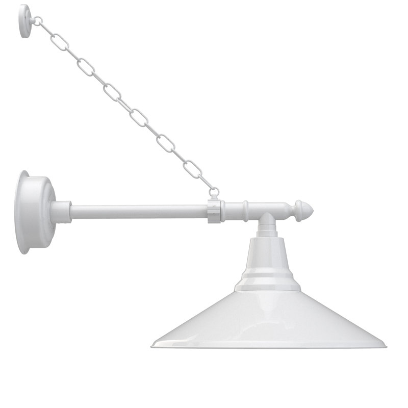 Luminaire de grange d'extérieur à DEL intégré H 15,875 po Albali, H 12 po x l 8 po x P 30 po, Blanc