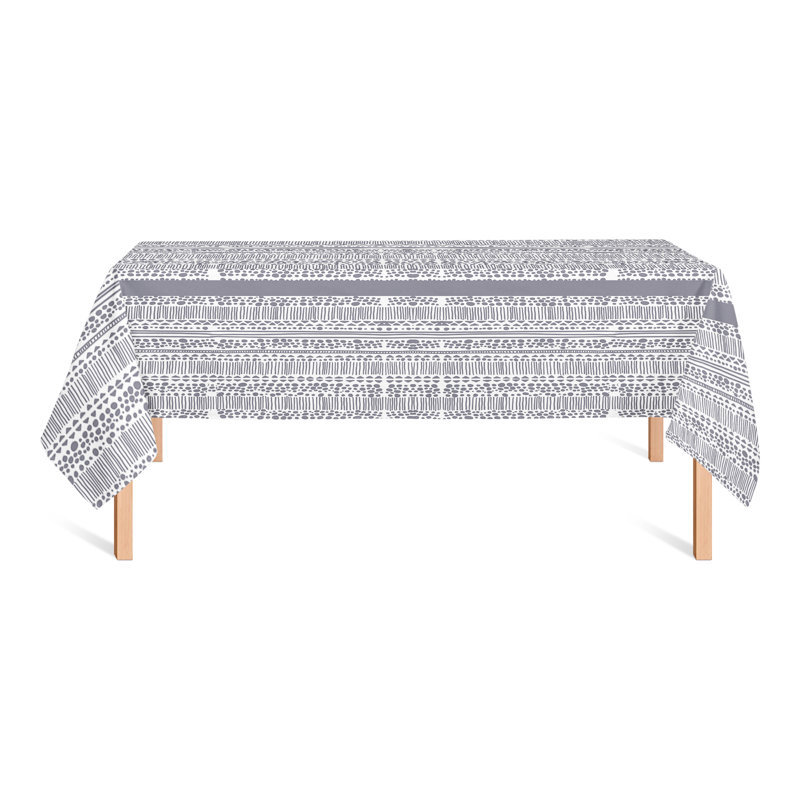 Duffey Striped Tablecloth, Dark Gray