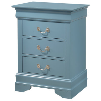 Louis Phillipe Nightstand with 3 Drawers Bed Side Table  Nightstand Bedroom End Tables