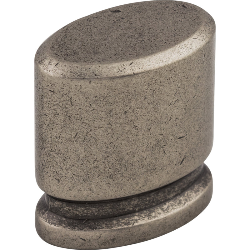 Oval 1 1/8" Length Oval Knob, Pewter Antique