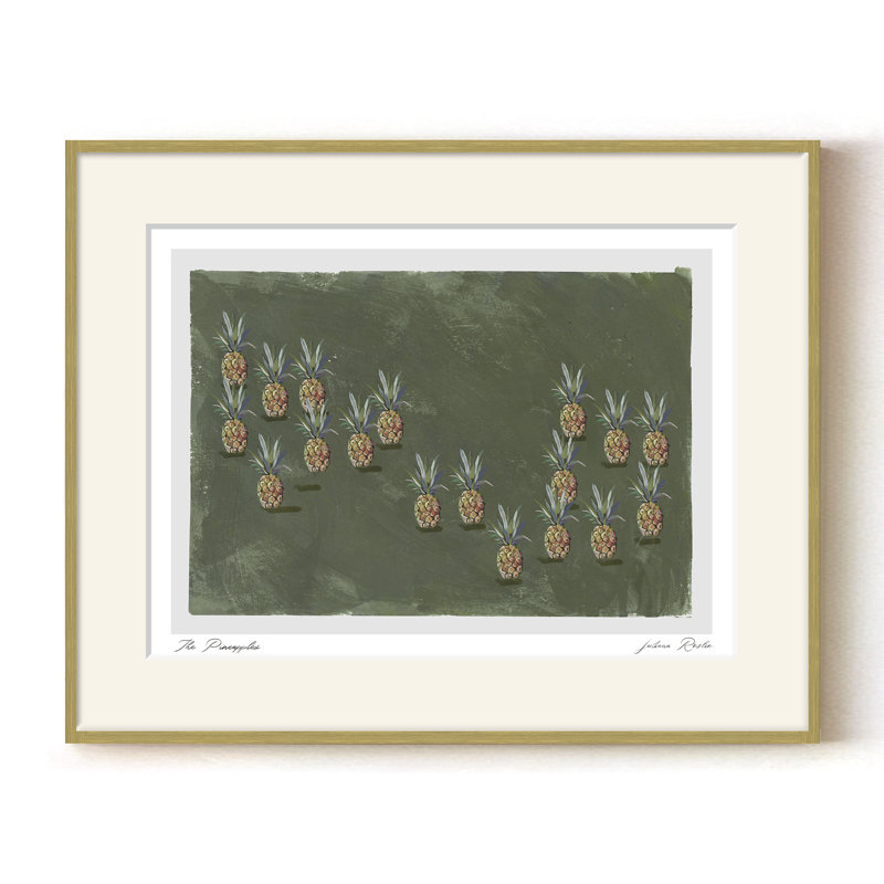 The Pineapples, 36" H x  48" W, Gold