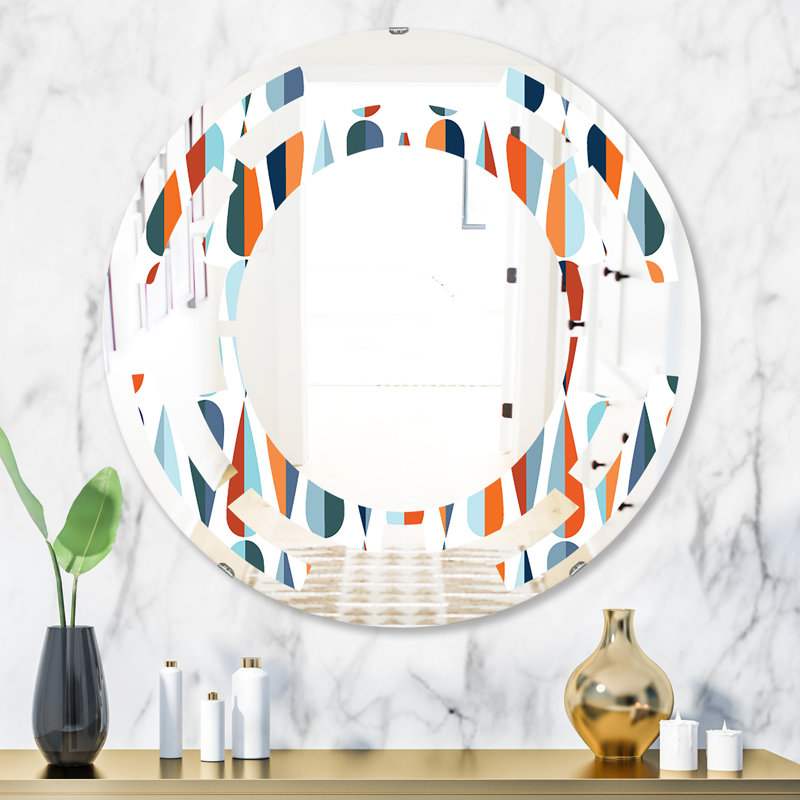 Miroir mural Cottage Americana, H 31,5 po x l 31,5 po, Espace abstrait Gouttes V