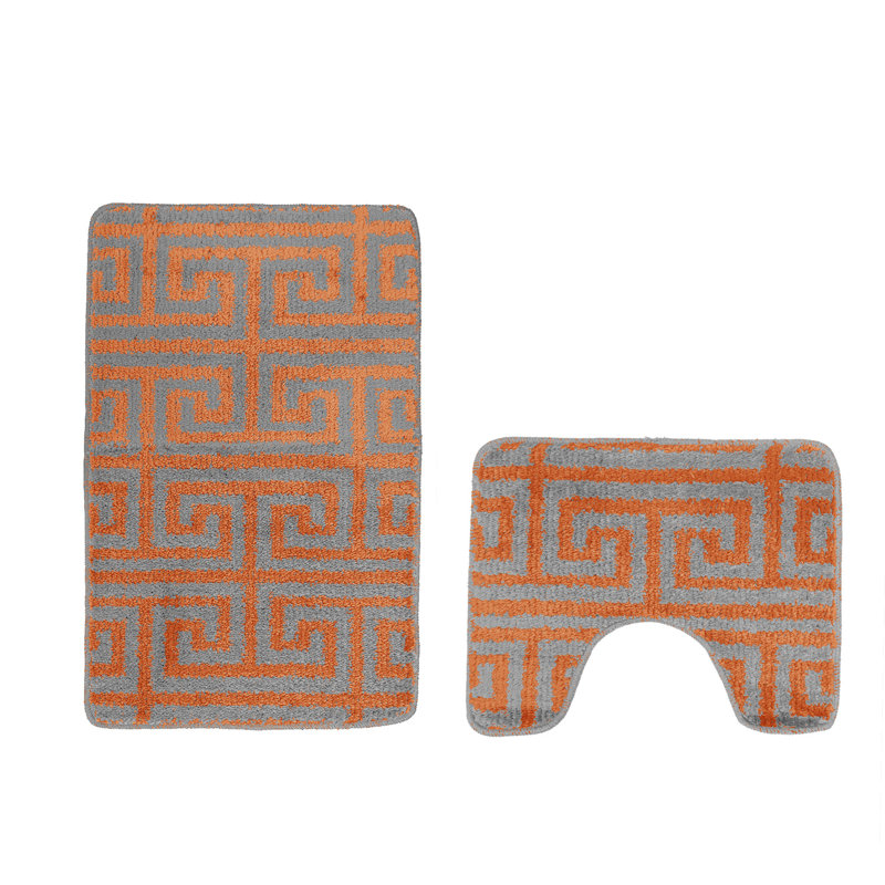 Akinori Polypropylene Plastic Non-Slip Bath Mat, Orange