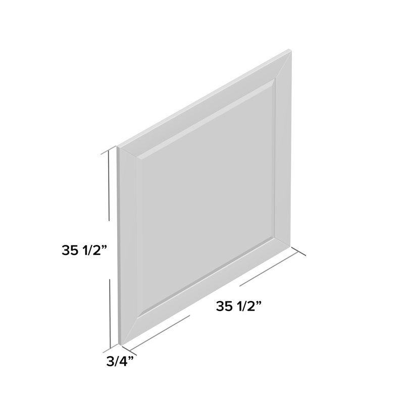 Miroir de meuble-lavabo biseauté moderne et contemporain, H 35,5 po x l 35,5 po