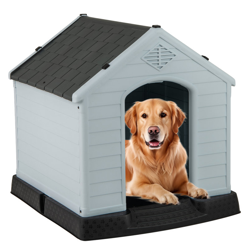 Abri imperméable intérieur / extérieur Dog House, H 32 po x l 31 po x P 34,5 po, Gris te bleu