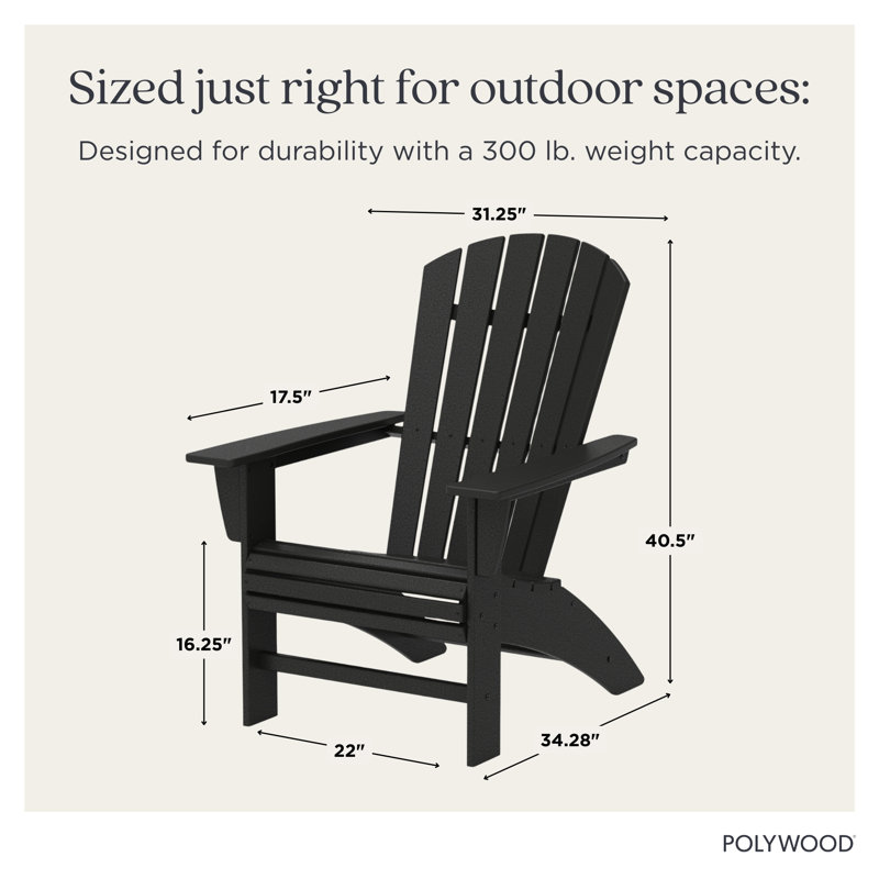 Chaise Adirondack POLYWOOD Nautical Curveback, Bleu pacifique