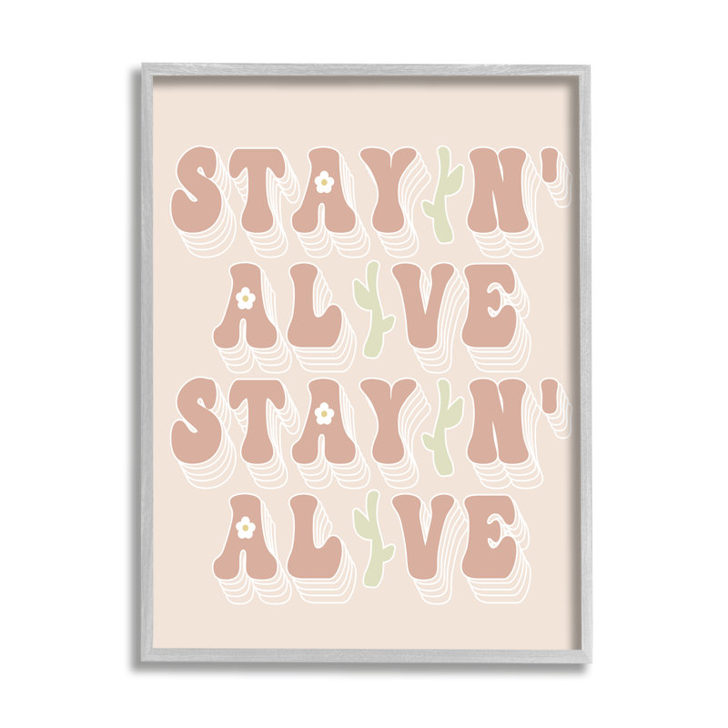 Stayin '' Alive Groovy Gardening Plant, L 24 po x H 30 po, Estampe numérique Farmhouse