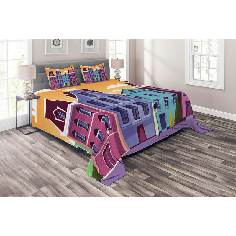 Polyester Coverlet, King Bedspread + 2 Shams