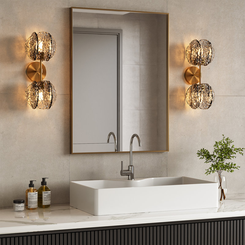 Iron Glass Mini 5.9"W Armed Sconce, 2