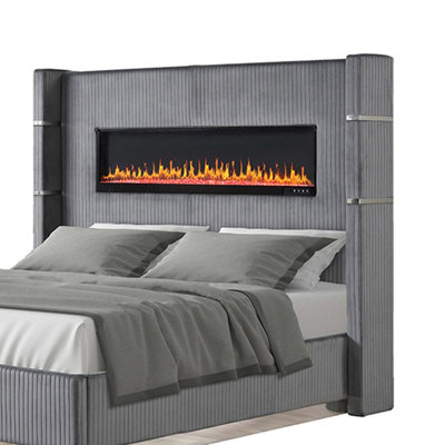 Ashray Upholstered Wingback Bed