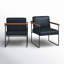 Fauteuil ergonomique moderne en similicuir avec base en métal Avelina-89059651