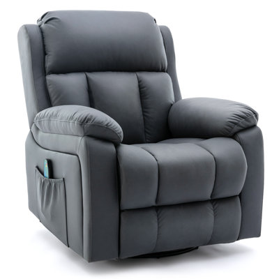 Fauteuil inclinable de massage pivotant surdimensionné avec chaleur et vibration