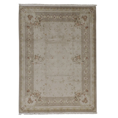 Handmade Silk and Wool Area Rug