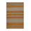 Washable Ochre Light Gray Striped Area Rug