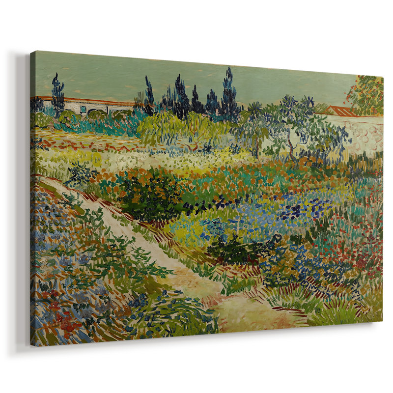 Jardin fleuri avec sentier-Vincent van Gogh-Toile tendue avec châssis-1888, 40 x 60