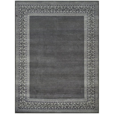 Hand Knotted Wool Southwestern Area Rug in Dark Gray
