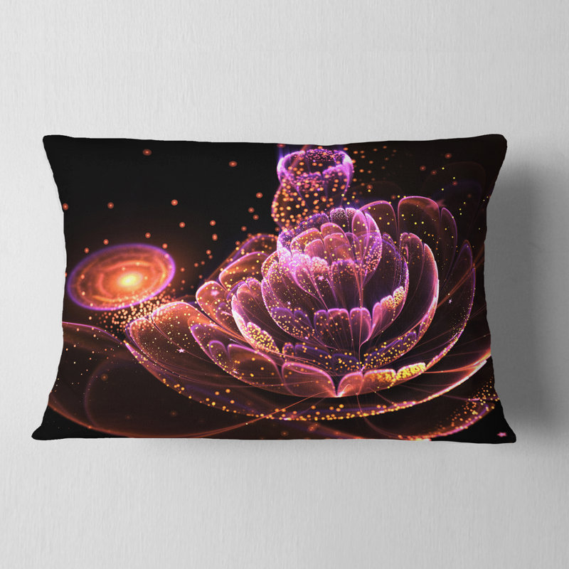 Coussin lombaire fleur d’art floral fractal