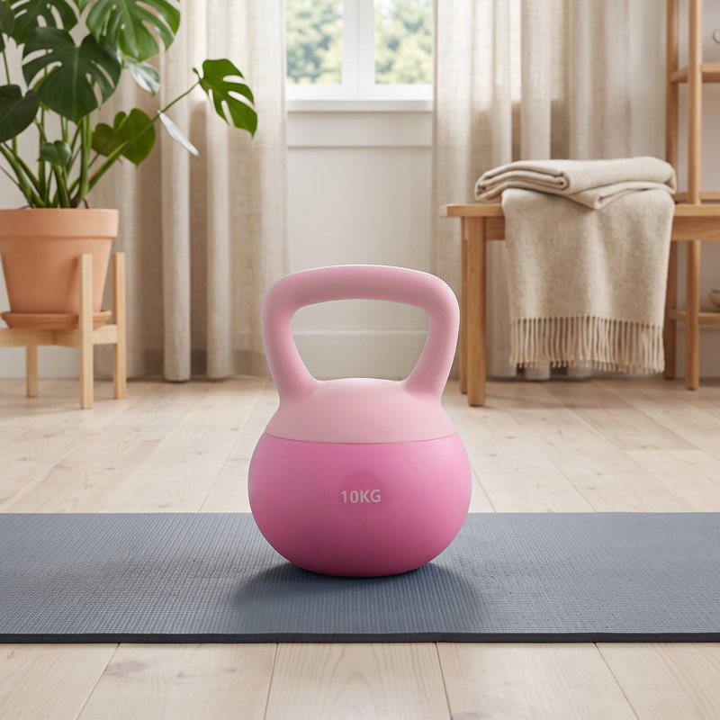 10kg Strength Training Soft Kettlebell with Non-Slip Handle, Pink