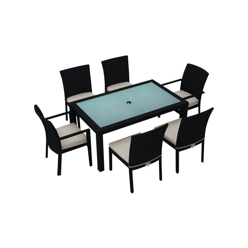 Urbana Outdoor - Piece Dining Set, Cast Silver Sunbrella®, Coffee Bean, 8