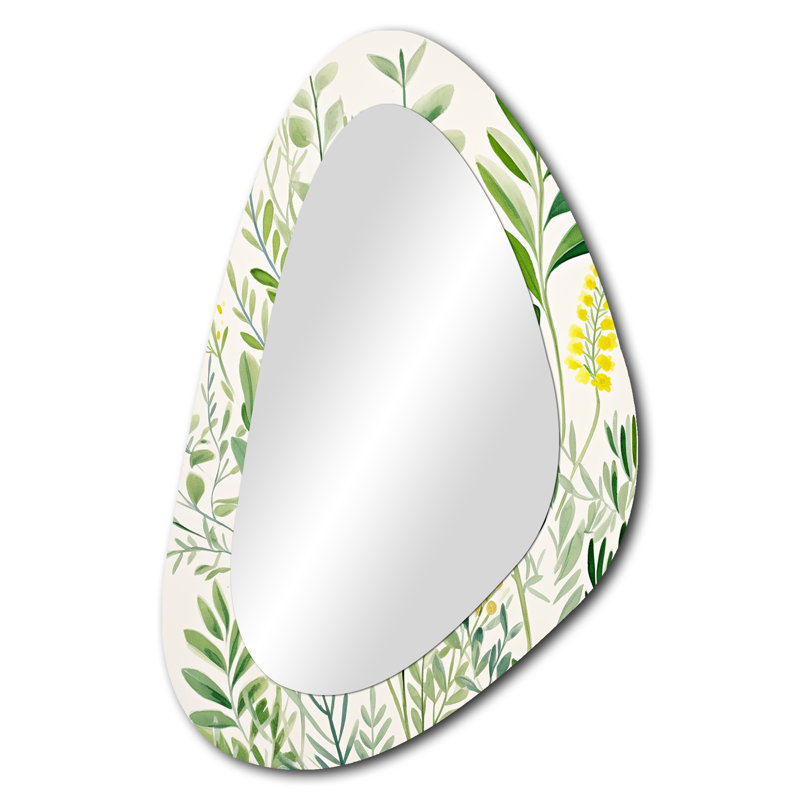 Grossman - Grand miroir mural traditionnel irrégulier à feuilles 3D