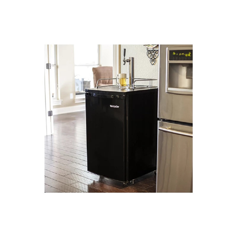 EdgeStar 4.9 Cubic Feet Single Tap Freestanding Kegerator with Adjustable Temperature, Black