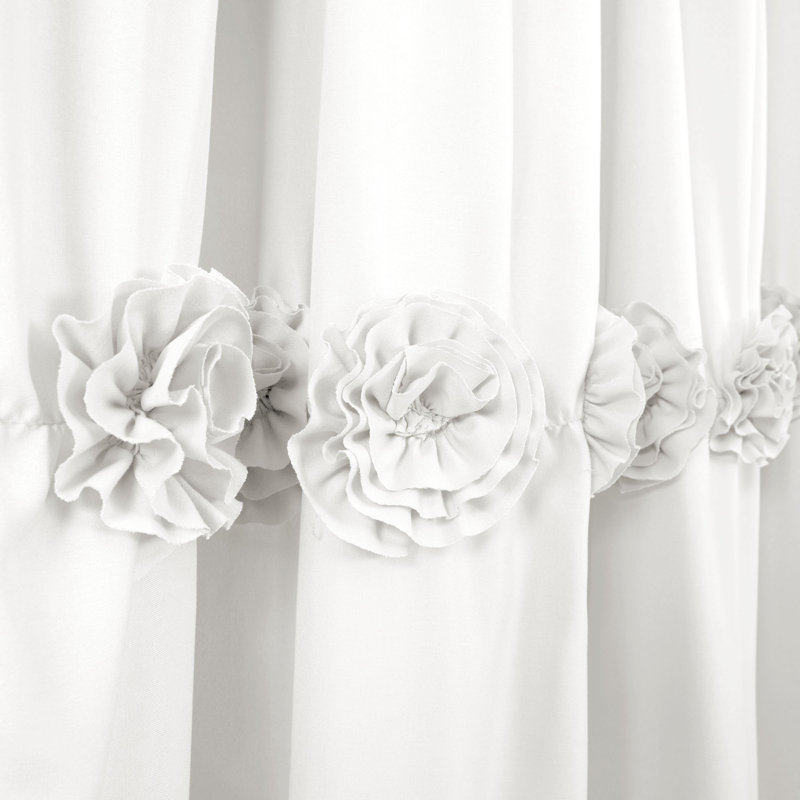 Darla Shower Curtain, White, 72" W x 72" L