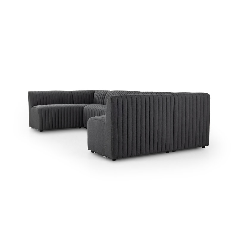 Augustine Modular Sectional, 31.5" H x 100" W x 66.5" D, Black Polyester