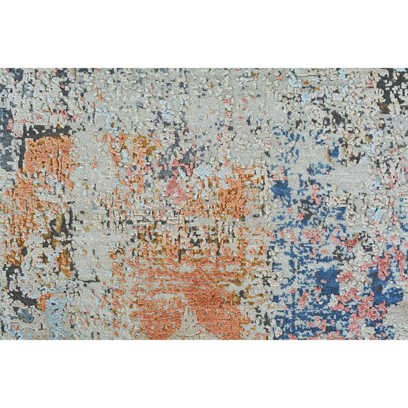 Hand Knotted Area Rug, Rectangle 4' x 6'