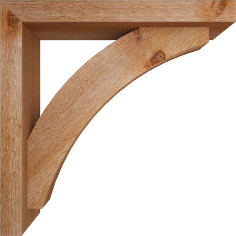 Thorton Block Bracket with Offset Brace, 22 x 22, 4"W Western Red Cedar (Rough Sawn)