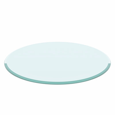 Round Glass Table Top, Clear Tempered Glass Table Top with 1/2" Inch Thick Beveled Polished Edge, Ideal for Dining Table, Coffee Table, Patio Table Indoor/Outdoor