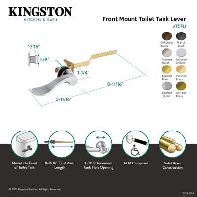 Kingston Brass NuWave Front Mount Toilet Tank Lever
