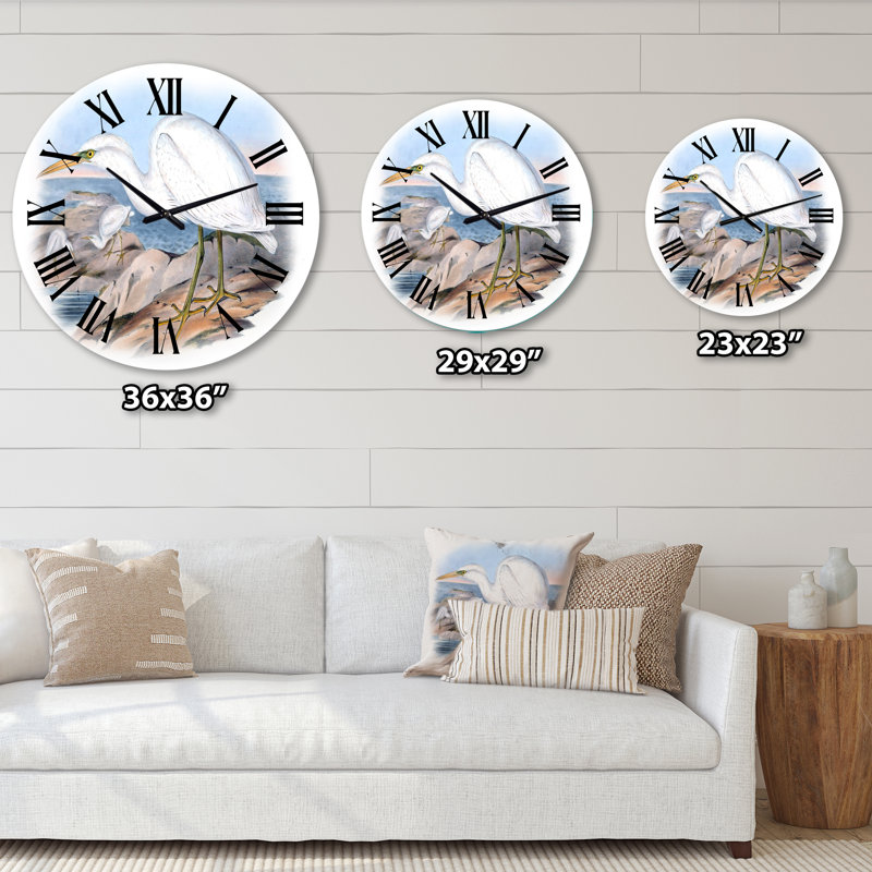 Oiseaux australiens d'époque rétro - horloge murale traditionnelle, Grand