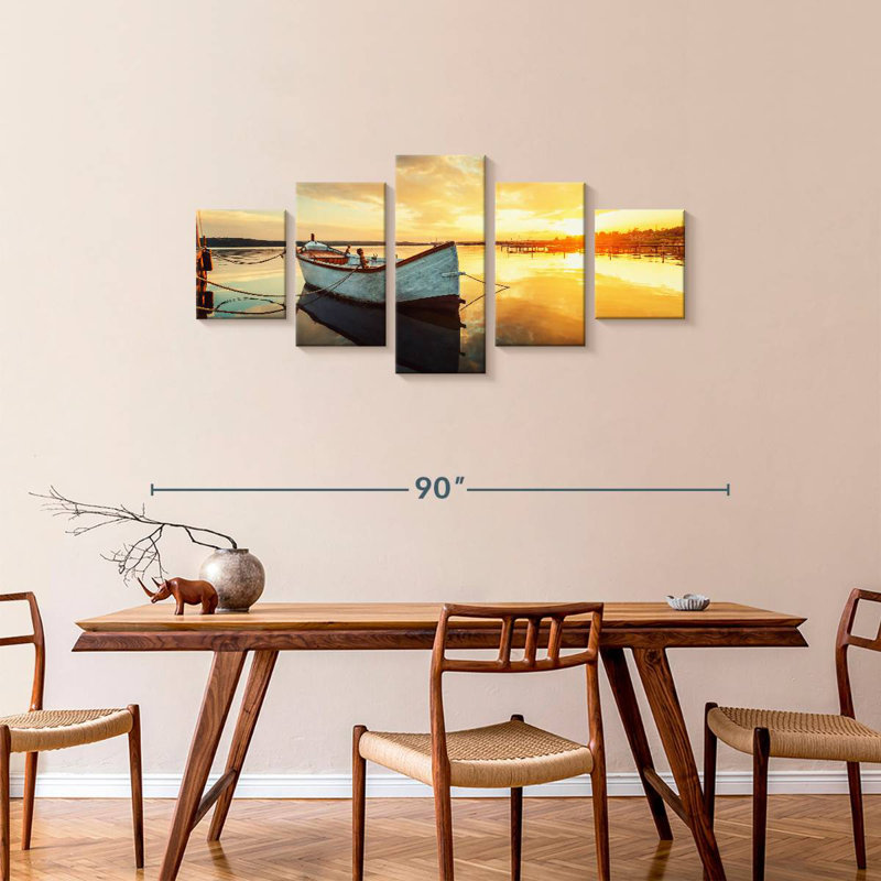 Empty Fishing Boat, 34" H x 74" W