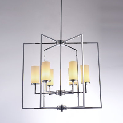 Riva Frosted Glass & Polished Chrome Chandelier