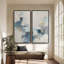 "Blue Gold", art mural abstrait géométrique pour salon - ensemble de 2, reproduction d'art encadrée sur toile 60 po x 20 po x 2 po, 60 po x 30 po x 2 po-129582599-129582597